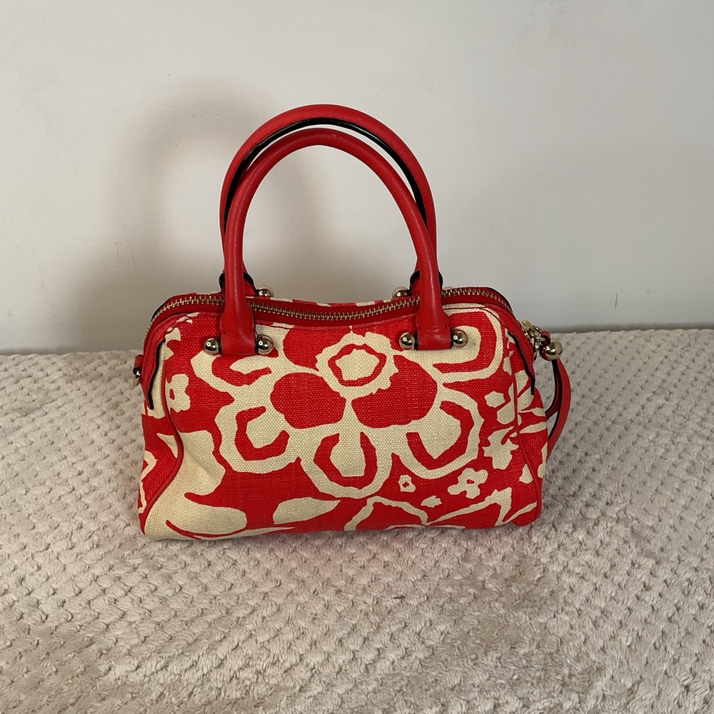 Kate Spade Red Flower Handbag - Picture 4 of 13
